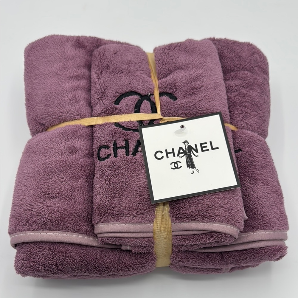 Chanel Purple Towel Set 2 piece set